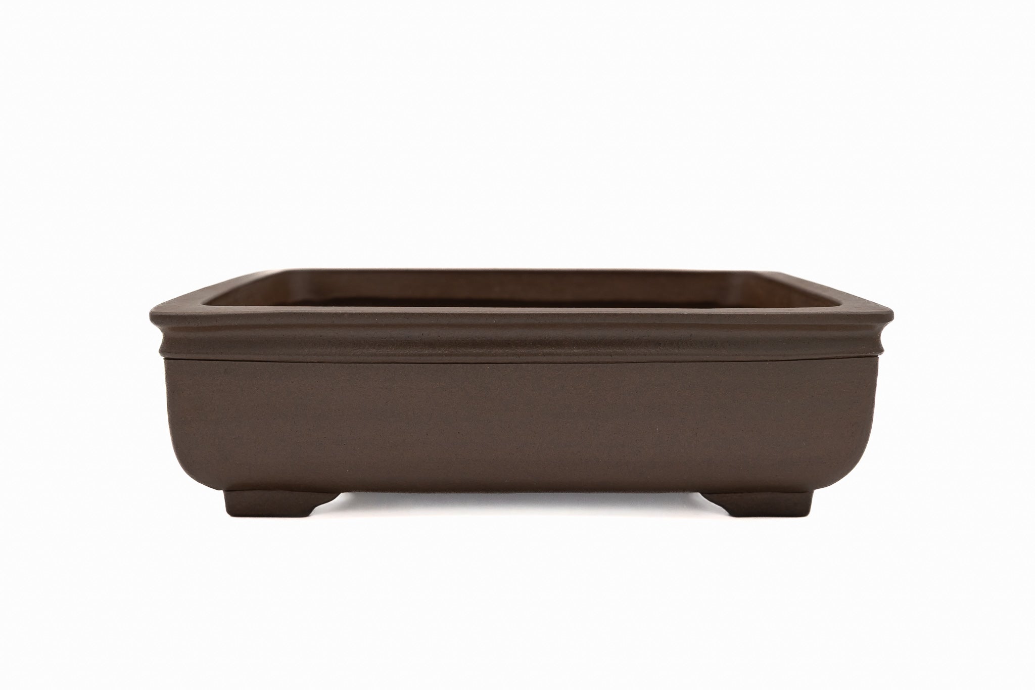 Grand pot rectangulaire non émaillé pour bonsaï – Forme audacieuse, angles arrondis