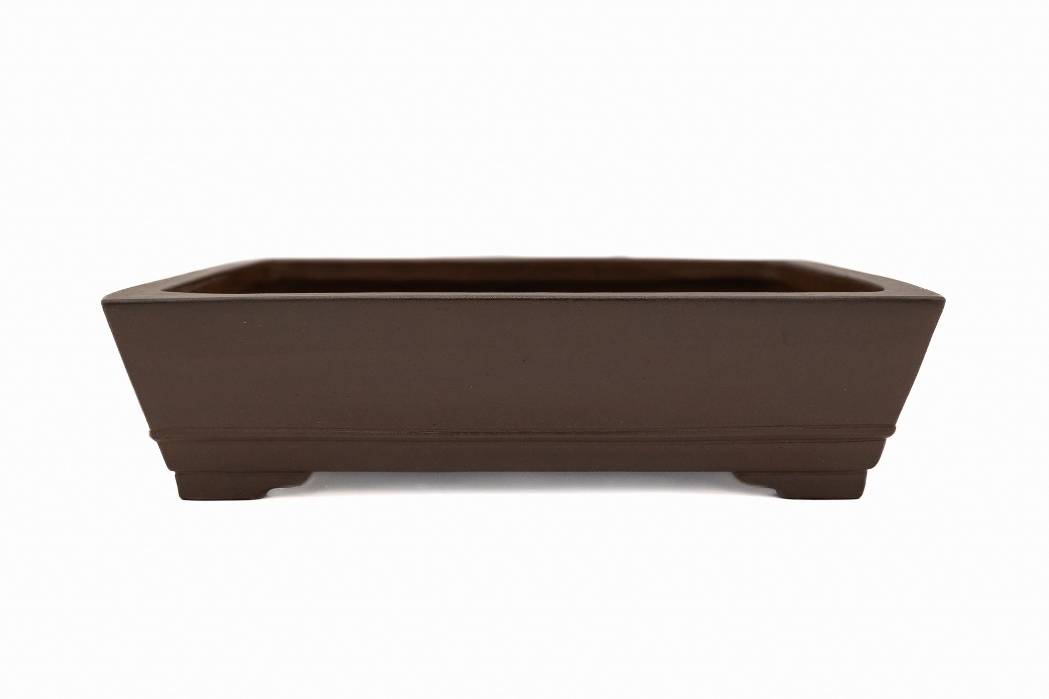Grand pot rectangulaire pour bonsaï – Émaillé, texture lisse, forme audacieuse, lignes nettes
