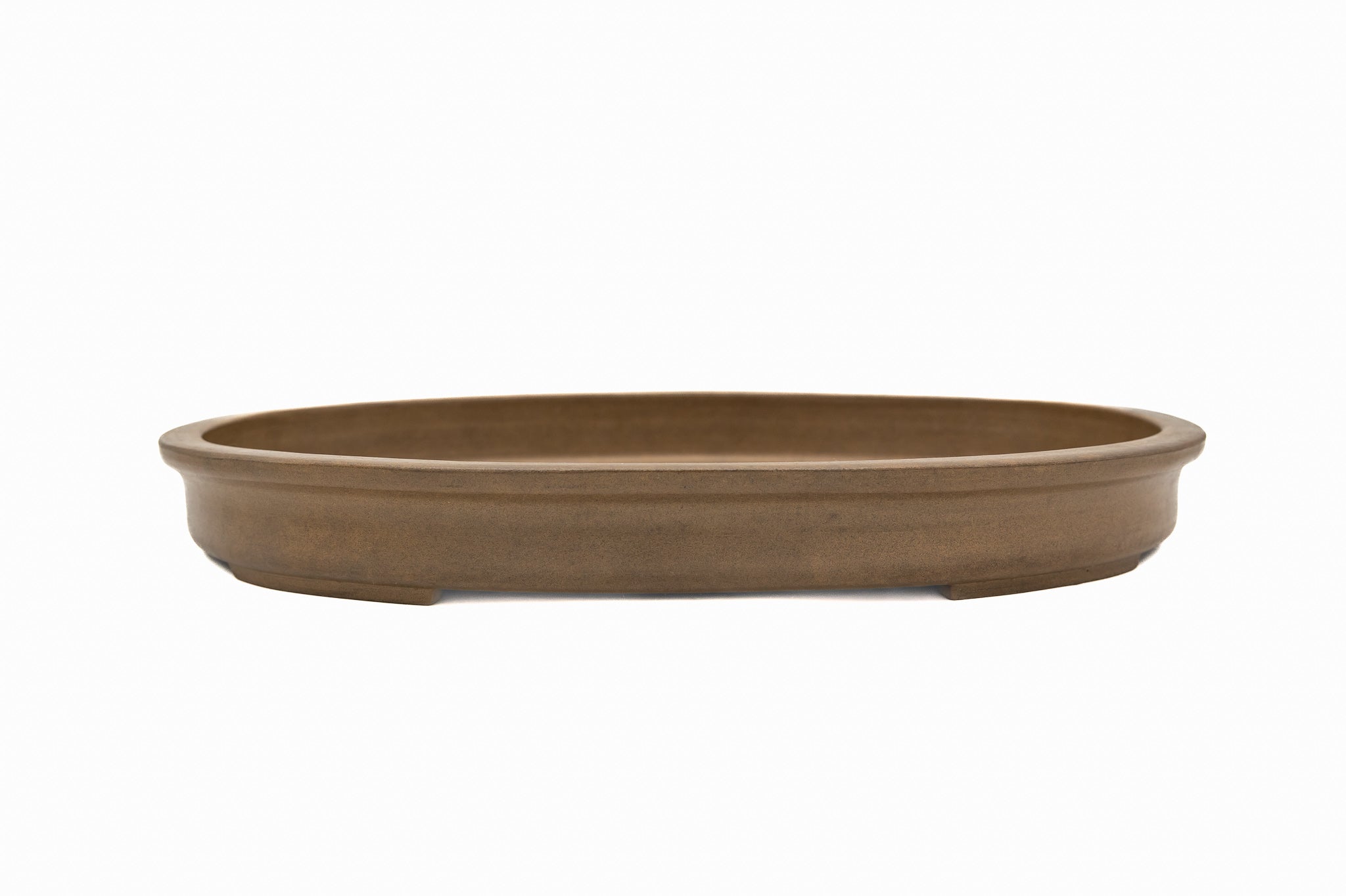 Grand pot ovale pour bonsaï – Émaillé, bord épais évasé, coins arrondis Grand pot ovale pour bonsaï – Émaillé, bord épais évasé, coins arrondis
