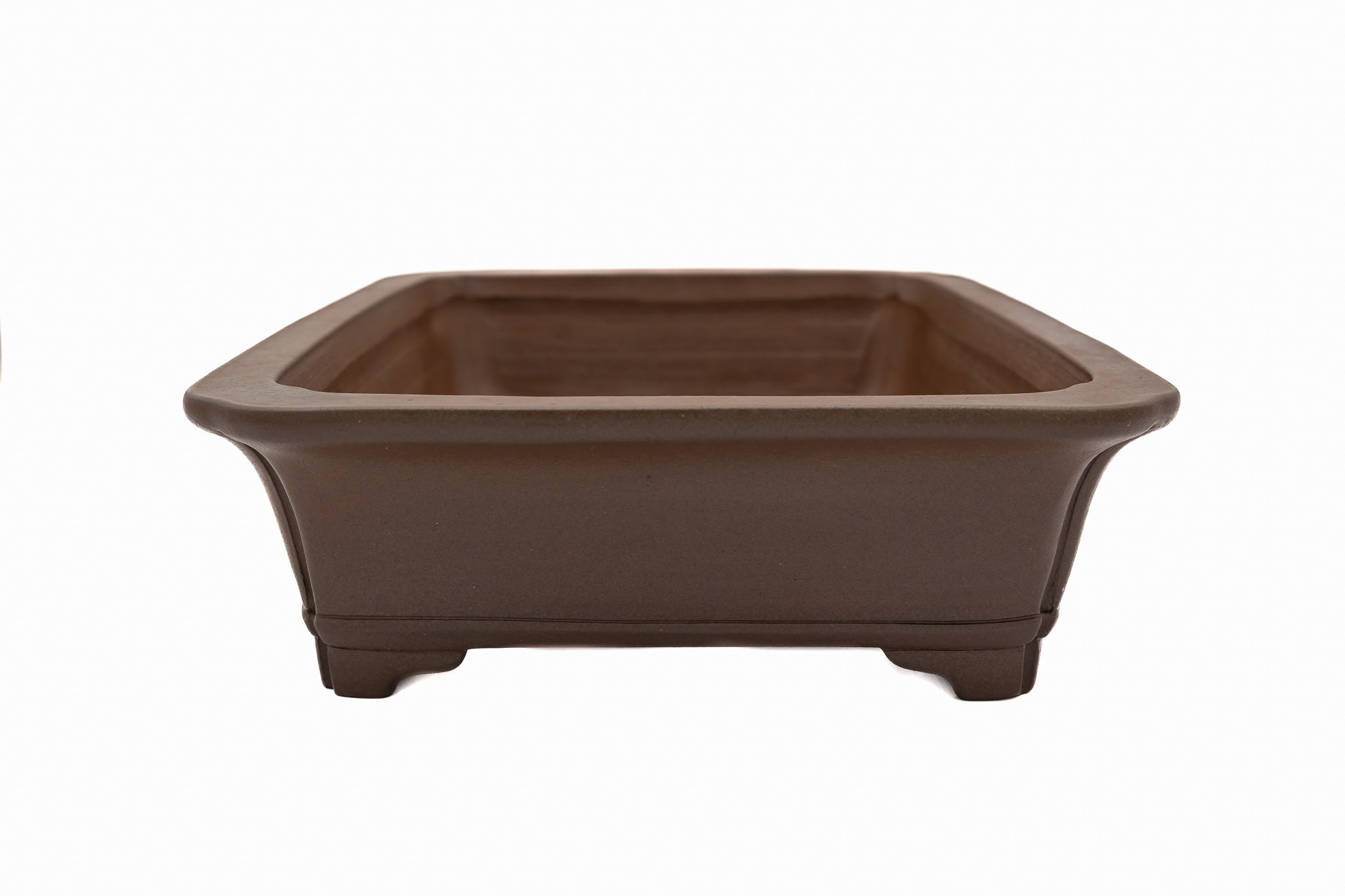 Grand pot rectangulaire pour bonsaï – Émaillé, façonné à la main, bord plat et épais