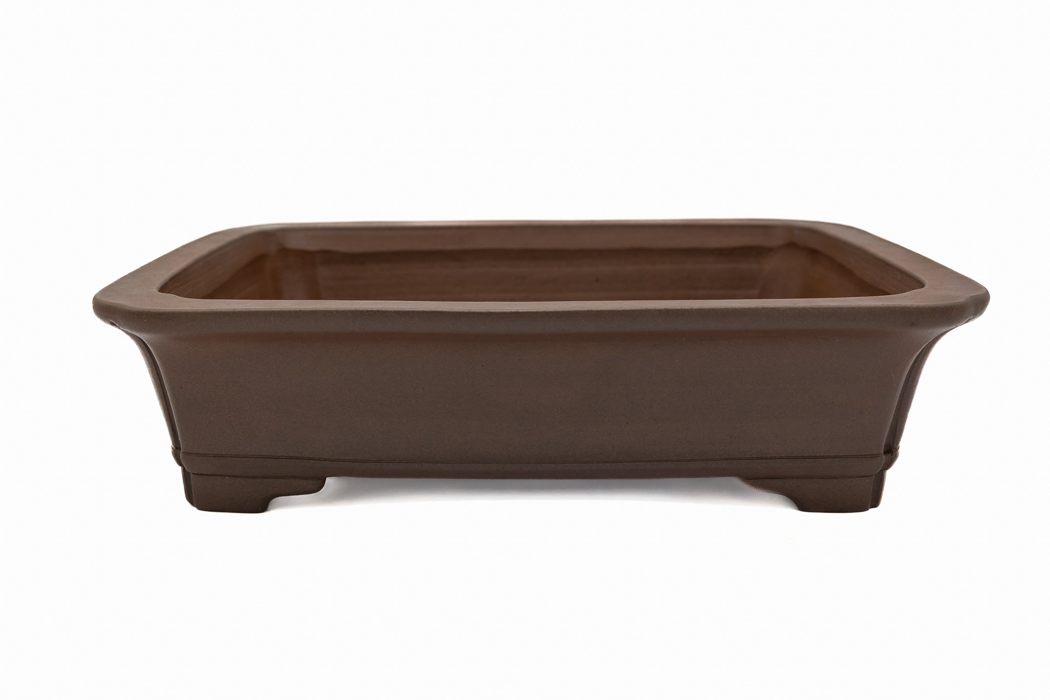Grand pot rectangulaire pour bonsaï – Émaillé, façonné à la main, bord plat et épais Grand pot rectangulaire pour bonsaï – Émaillé, façonné à la main, bord plat et épais