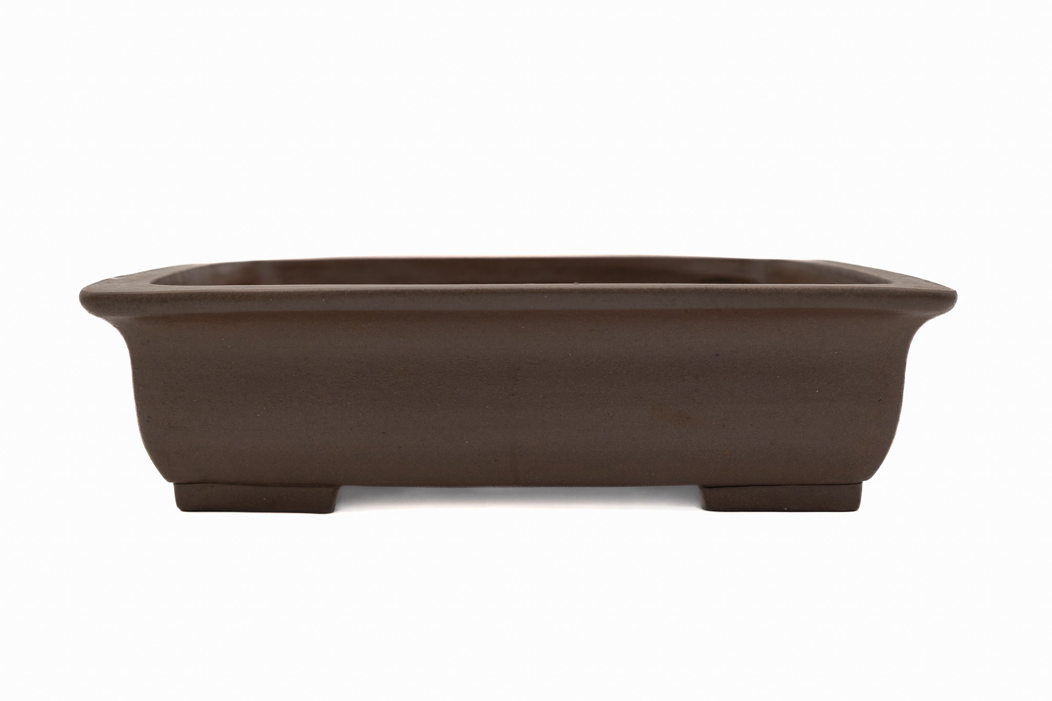 Grand pot rectangulaire pour bonsaï – Forme audacieuse, bord plat inversé, 16 x 13 x 4,5