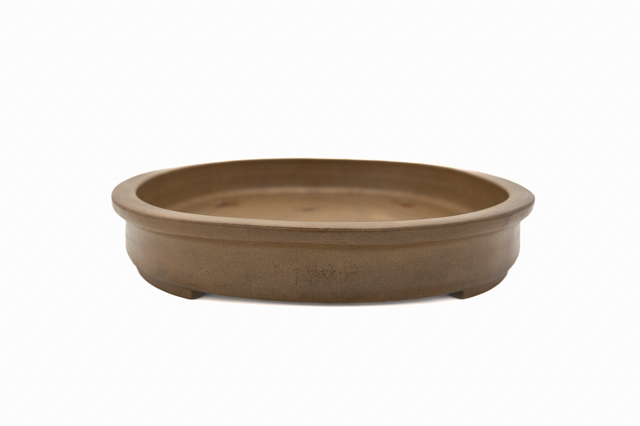 Grand pot ovale pour bonsaï – Émaillé, bord épais évasé, coins arrondis